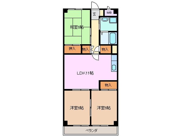 中川原駅 徒歩12分 1階の物件間取画像